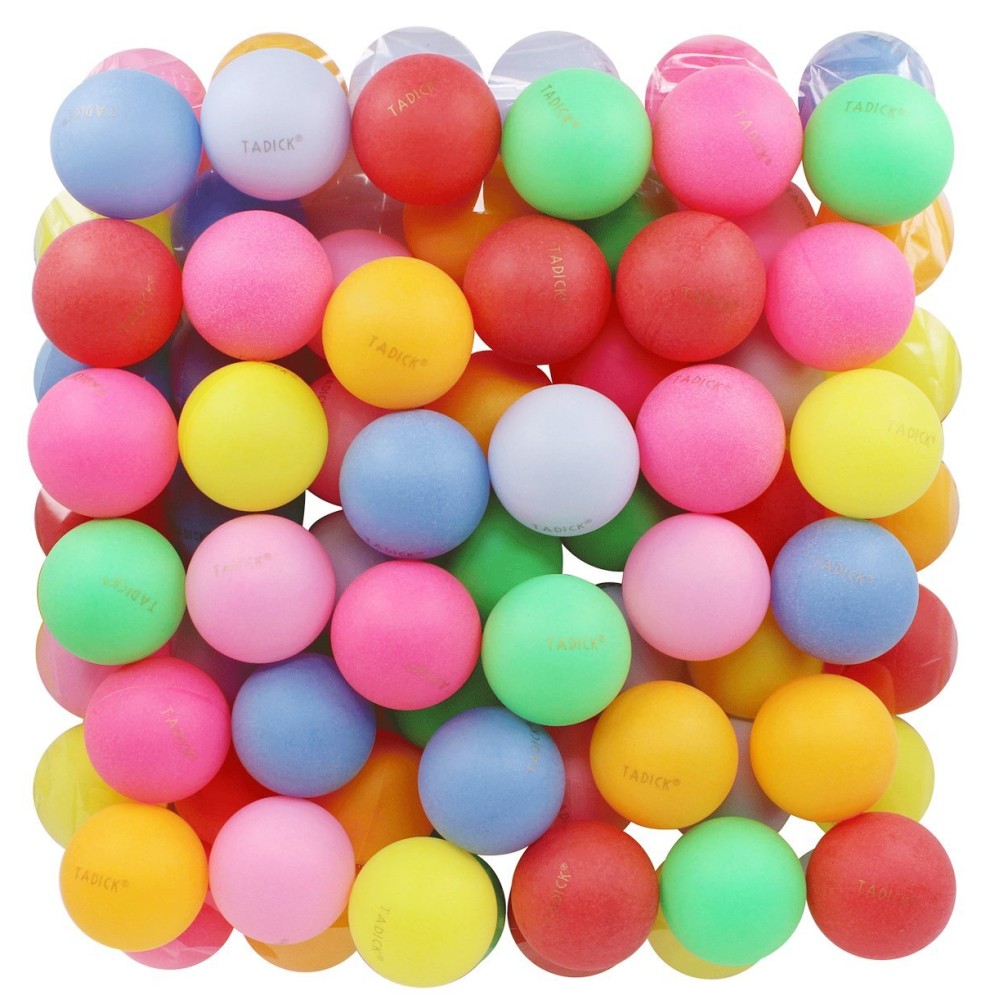 TADICK 50 Pack Ping Pong Balls Assorted Color Washable Plastic Table Tennis Ball
