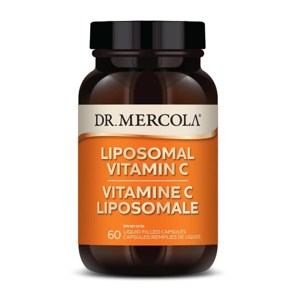 Dr. Mercola Liposomal Vitamin C - Brain, Heart, Eye & Immune Support - Provides 1,000 mg of Bioavailable Vitamin C - Non-GMO, Gluten-Free & Soy-Free - 60 Capsules (30 Servings)