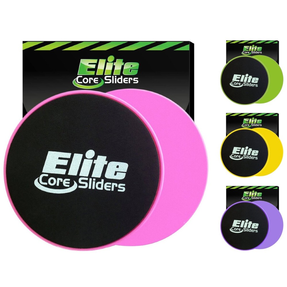 Elite Sportz Core Sliders For Working Out | Dual Sided Home Core Workout Equipment For Carpet & Hardwood Floors | Gliders for Exercising - Travel Workout Equipment For Athlete - Fitness Sliders