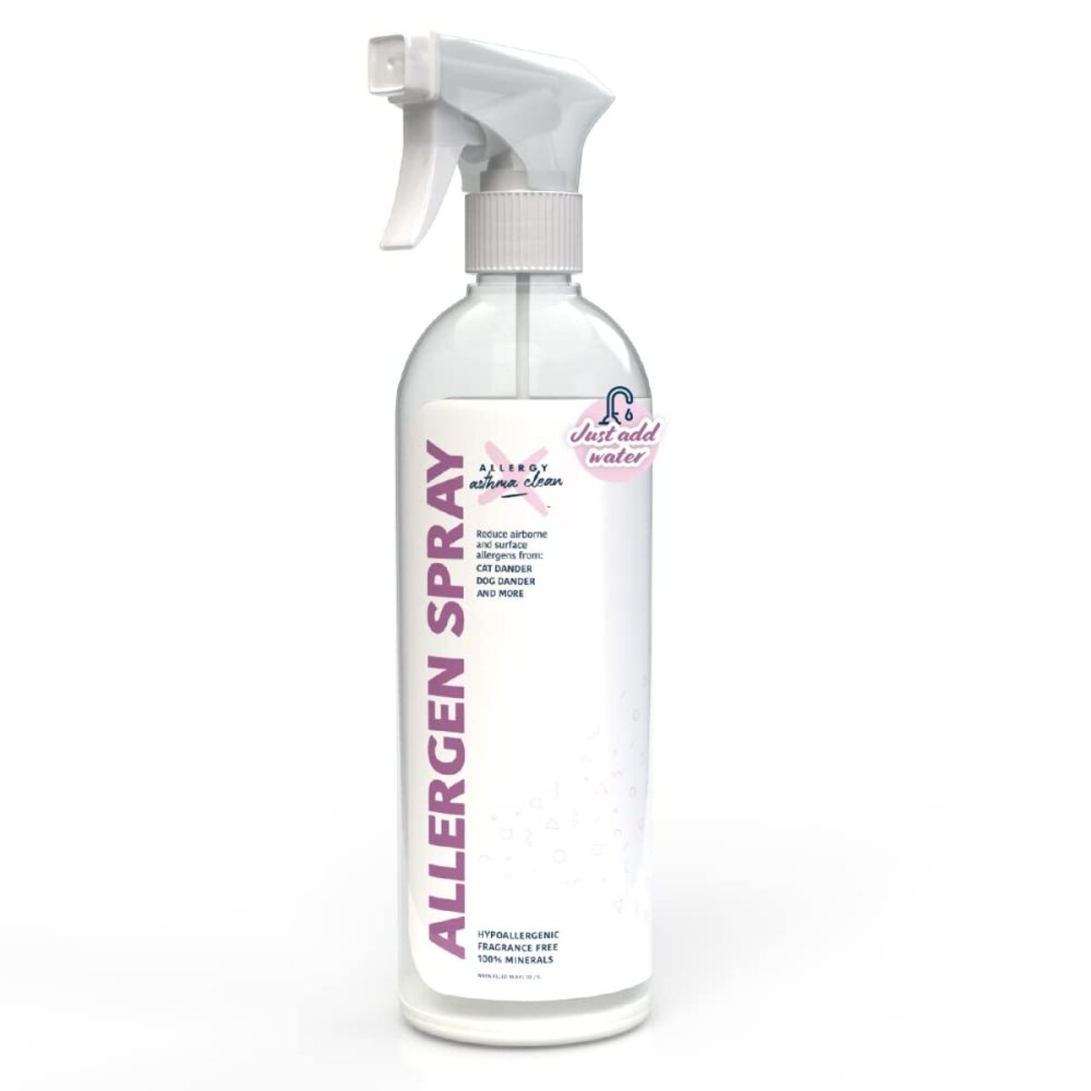 Allergy Asthma Clean Allergen Spray, Pets, Dust Allergies & More, Air & Surface, Just Add Water, Bottle, Over 33oz