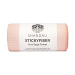 Shandali Hot Yoga Towel - Stickyfiber Yoga Towel - Mat-Sized, Microfiber, Silicone Backed, Super Absorbent, Anti-Slip, 24 x 72 - Bikram Yoga - Exercise, Fitness, Pilates - Sakura Pink