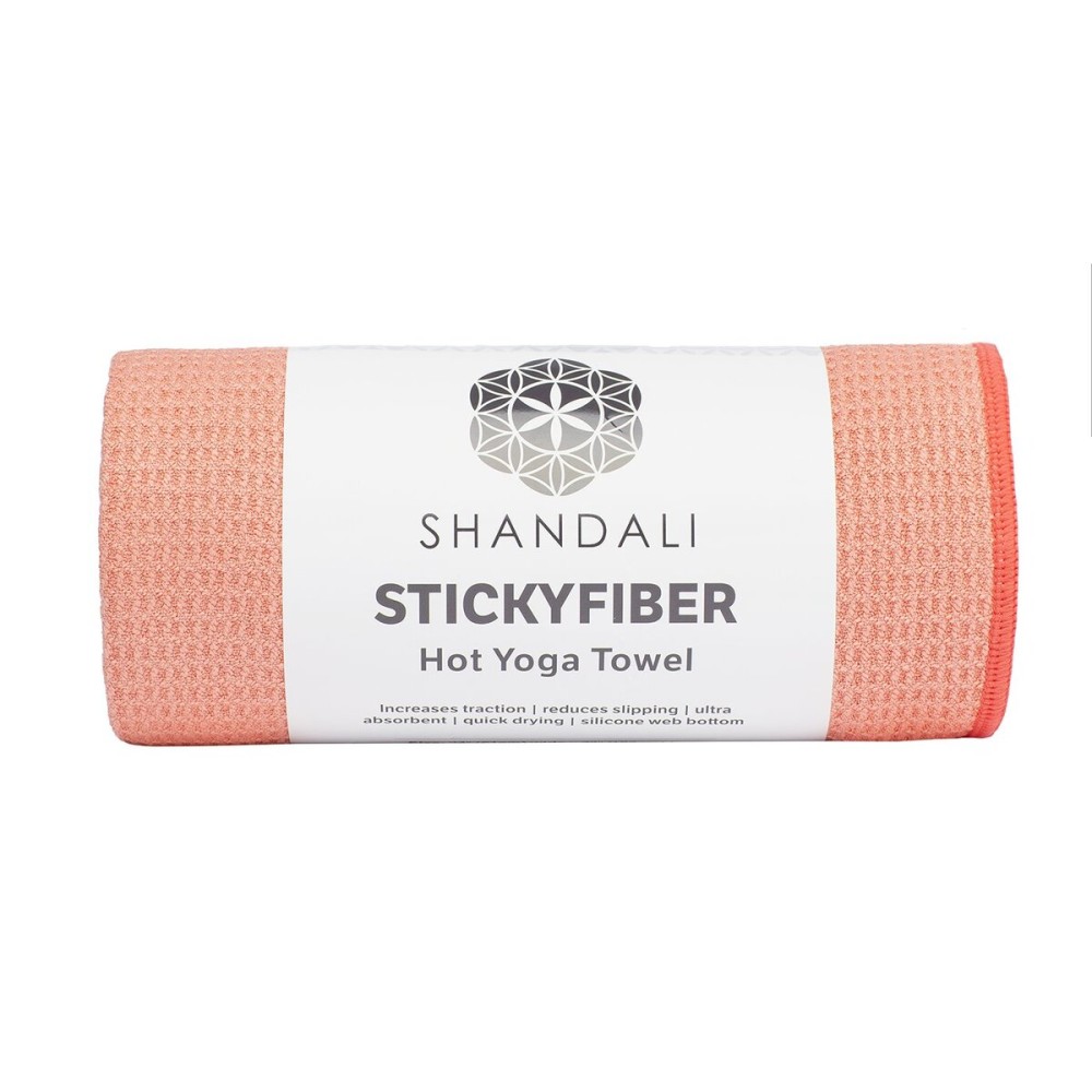 Shandali Hot Yoga Towel - Stickyfiber Yoga Towel - Mat-Sized, Silicone Backed, Microfiber, Super Absorbent, Anti-Slip, 24 x 72 - Bikram Yoga - Exercise, Fitness, Pilates, and Yoga Gear