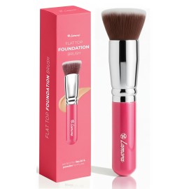 Lamora Makeup Brush Foundation Kabuki - Flat Top Face Brush for Liquid, Cream, and Powder Cosmetics - Full Coverage Blending, Buffing, Stippling, Contouring