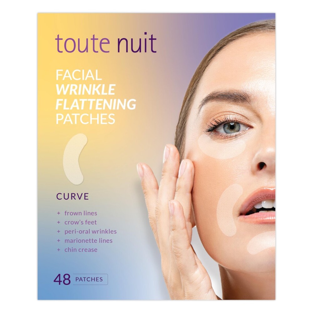 Toute Nuit Wrinkle Patches - Curve - Face Tape for Forehead, Eyes & Lips - Hypoallergenic Anti Wrinkle Patches - 48 Count, Made in USA