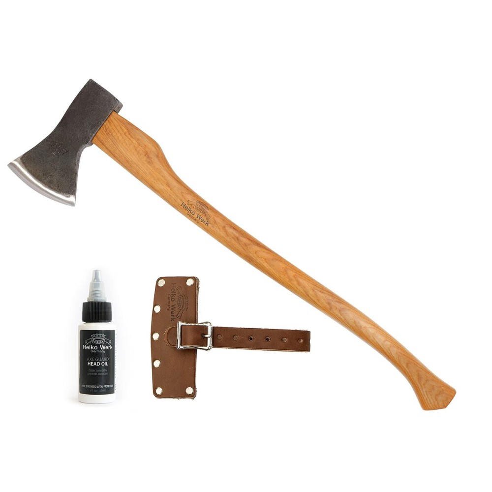 1844 Helko Werk Germany Traditional Bavarian Woodworker - Made in Germany Heavy Duty Felling and Cutting Axe, Large German Forest Axe - Head 3.5 lbs, Handle 31 in. (Bavarian) 13566