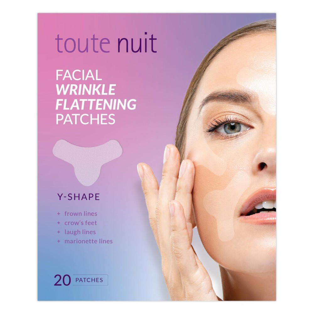 Toute Nuit Wrinkle Patches - Y Shape - Face Tape for Forehead, Between the Eyes & Around Mouth - Hypoallergenic Anti Wrinkle Patches - 20 Count, Made in USA