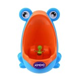 AOMOMO Urinal for Toddlers Boys with Frog Funny Aiming Target,Frog Urinal Potty Training(Blue)