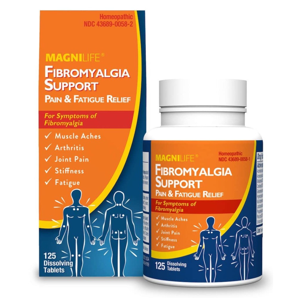 MagniLife Fibromyalgia Support, 125 Count, Homeopathic Pain Reliever for Arthritis, Muscle Aches, Weakness & Sensitivity, Targeted Pain & Stiffness Relief, Quick-Dissolving Fast-Acting Tablets