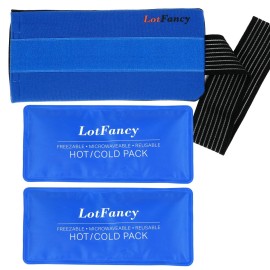 LotFancy Ice Packs for Injuries Reusable, 2 Gel Packs Wrap for Knee Head Neck Ankle Wrist Elbow Foot Legs Back Joint Pain Relief, Hot Cold Therapy for Surgery Recovery, First Aid