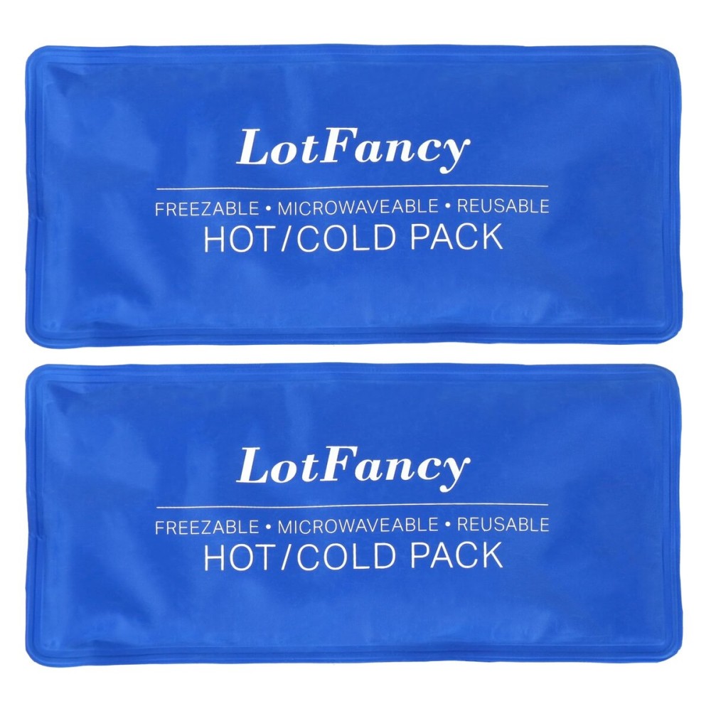 LotFancy Ice Pack for Injuries, Pack of 2, Reusable Hot Cold Pack for Therapy, Cooling or Heating Pad for First Aid, Back Shoulder Neck Head Feet Pain Relief, 11 x 5 Inches