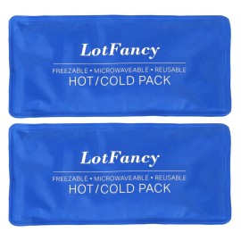 LotFancy Ice Pack for Injuries, Pack of 2, Reusable Hot Cold Pack for Therapy, Cooling or Heating Pad for First Aid, Back Shoulder Neck Head Feet Pain Relief, 11 x 5 Inches