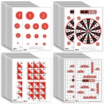 EZ2C Games Four Game Style Target Paper for Gun Shooting Range, USA Made Handgun, Rifle and Pistol, Made in USA (11x17 inch) (4 Style Bundle 40)