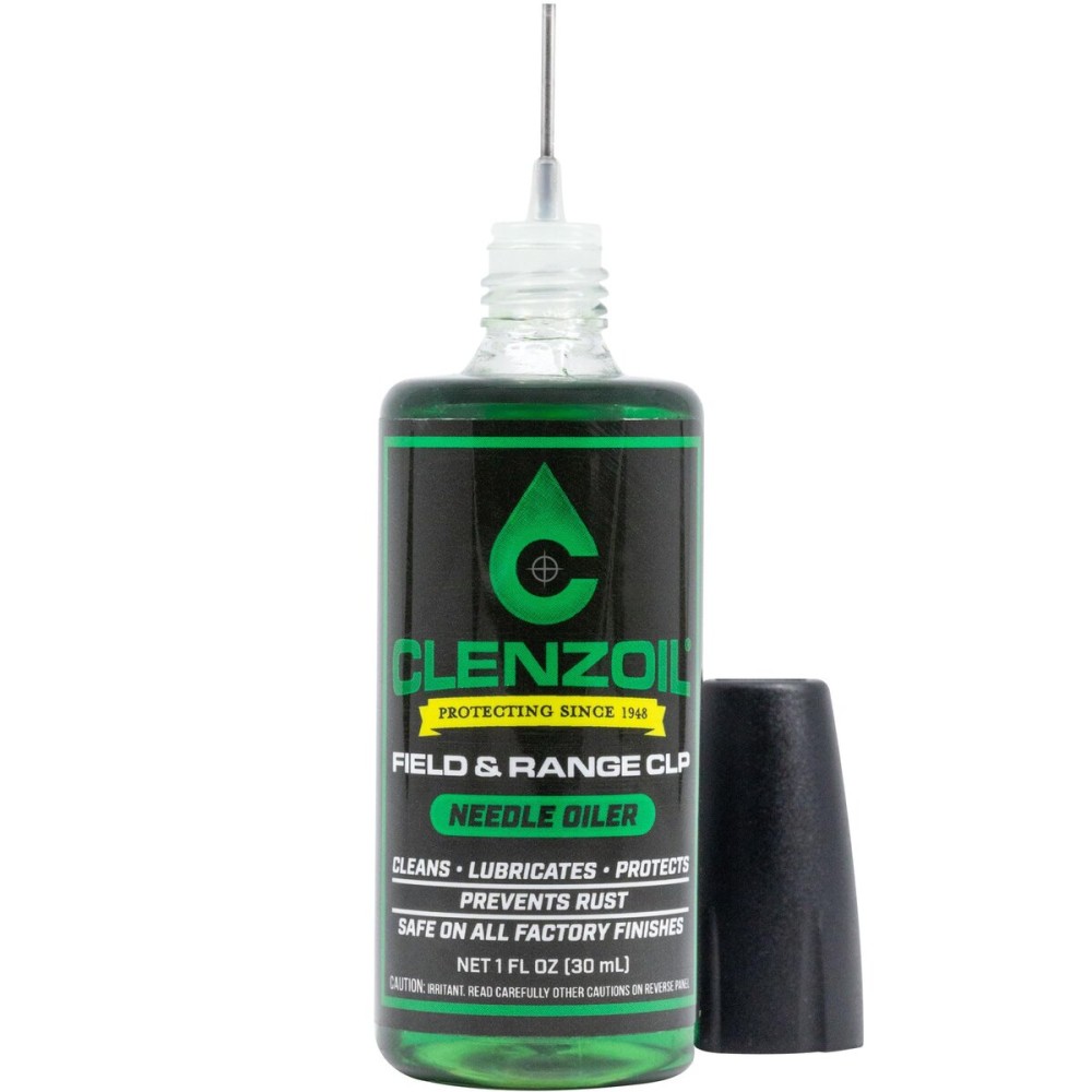 Clenzoil Field & Range Gun Cleaner Lubricant Protectant [CLP] Needle Oiler | Gun Cleaner + Lube in One | 1oz. Bottle of Gun Oil w/Steel Precision Needle Oiler Tip