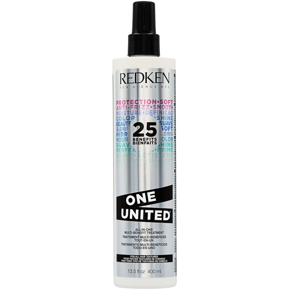 Redken One United All-In-One Leave In Conditioner - Multi-Benefit Leave In Treatment For All Hair Types, Heat Protectant and Detangler Spray, Paraben-Free, 13.5 Fl Oz