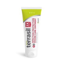 terrasil Wound Care 3X Healing Ointment, Infection Protection for Bed Sores, Pressure Sores, Skin Ulcers, Wounds, Burns, Blisters, First Aid (1.7oz)