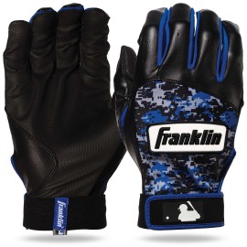 Franklin Sports Youth MLB Digitek Batting Gloves, Small, Pair, Grey/Black/Royal