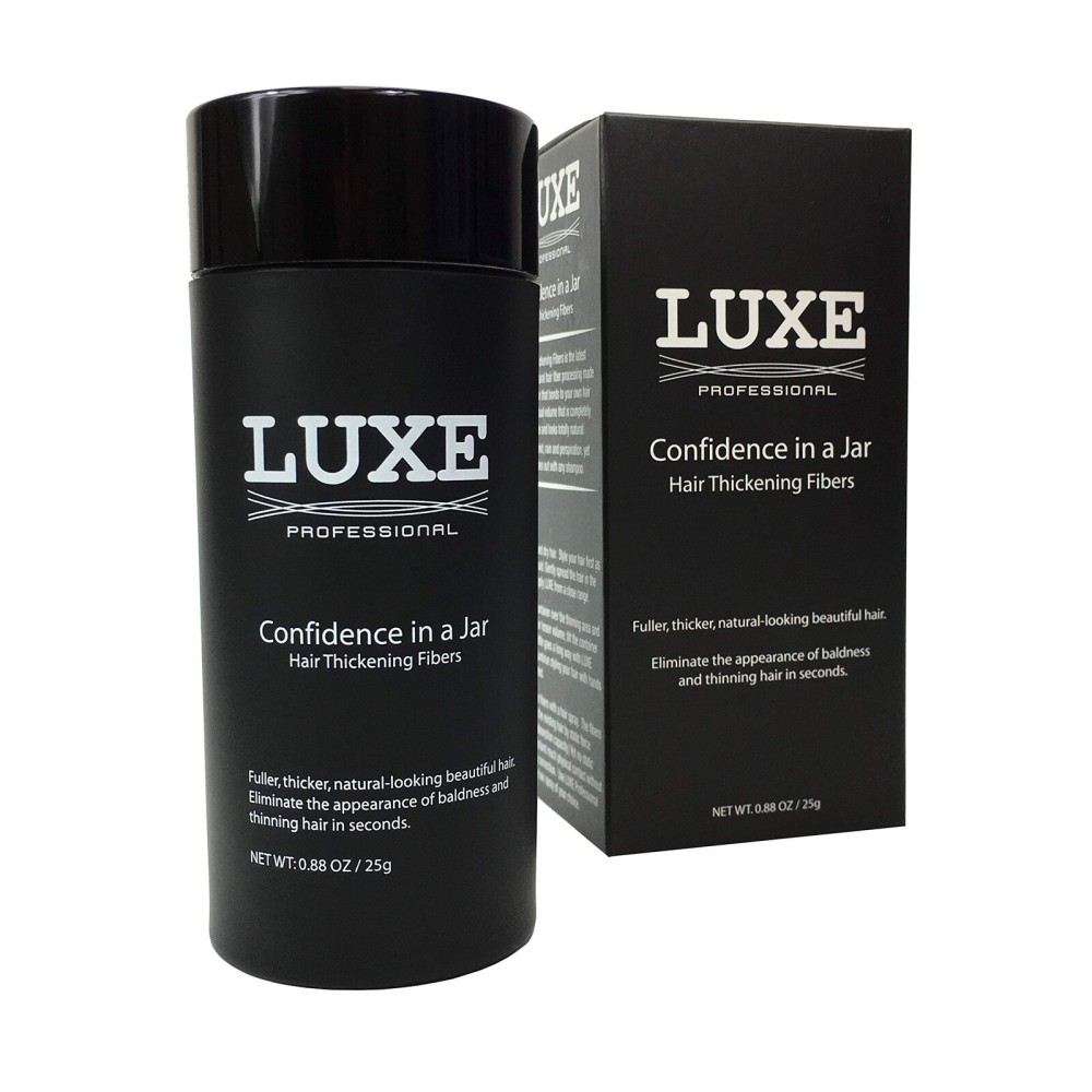 LUXE Hair Building Fibers - Thickening Fibers - CONFIDENCE IN A JAR - 2 Months+ Supply! - Hypoallergenic, Dermatologist Tested - Multiple Colors Available (Light Brown)