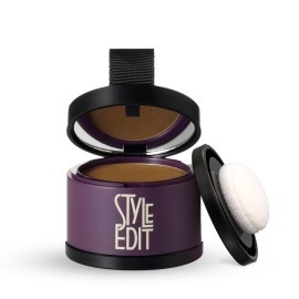 Root Touch Up Powder by Style Edit | Medium Brown Hair Color Coverage for Grays and Roots | Mineral-Infused Binding Hairline Concealer | 0.13 oz. Tub