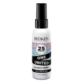 Redken One United All-In-One Leave In Conditioner - Multi-Benefit Leave In Treatment For All Hair Types, Heat Protectant and Detangler Spray, Paraben-Free, 1 Fl Oz