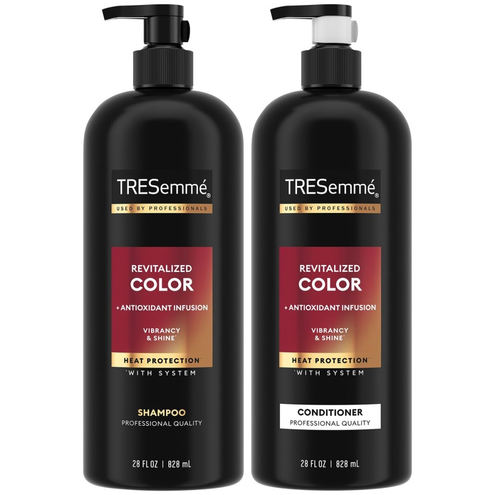 TRESemm Shampoo and Conditioner, Revitalized Color + Antioxidant Infusion for Color-Treated Hair, Heat Protection, 28 Oz Ea