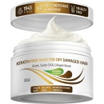 VITAMINS hair cosmetics Keratin Hair Mask - Protein Repair Keratin Treatment - Deep Conditioner for Dry, Damaged, Curly, Straight & Frizzy Hair with Biotin, Collagen & Castor Oil - 8.5 Fl Oz