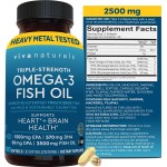Triple Strength Omega 3 Fish Oil Supplement for Women and Men - 2500 mg High-Potency, Easy-to-Absorb Re-esterified Triglyceride Form, Pescatarian-Friendly DPA EPA DHA Omega 3 Supplement, 180 Softgels