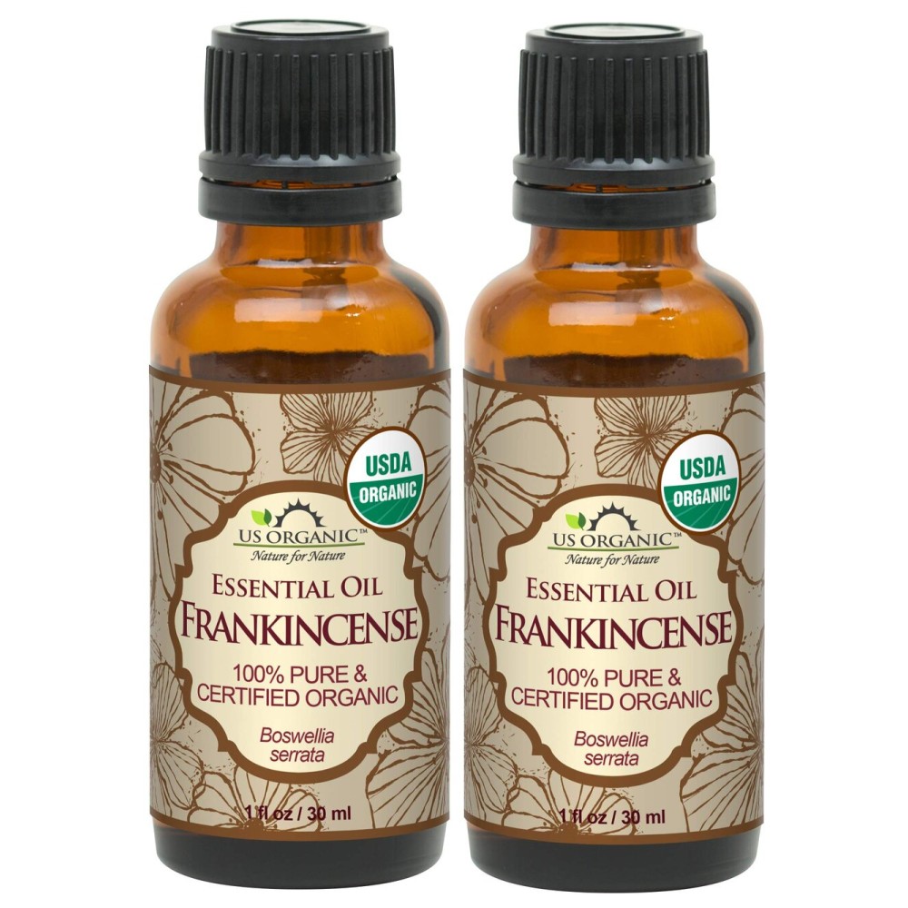 US Organic 100% Pure Frankincense Essential Oil, USDA Certified Organic, Steam Distilled, Boswellia serrata, Origin_India, Use Topically or in Diffuser (30 ml, Value 2Pack)