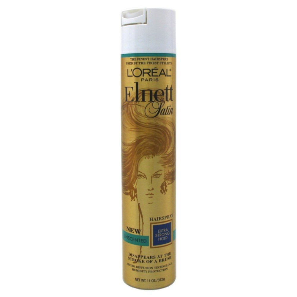 Loreal Elnett Satin Hairspray Extra Strong Hold Unscent 11 Ounce (325ml) (2 Pack)