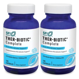 Klaire Labs SFI Health Ther-Biotic Complete - Hypoallergenic Probiotics for Women & Men - Acid-Stable Probiotic Supplement - 12 Species for Immune & Digestive Health - 25 Billion CFU (2 Pack)