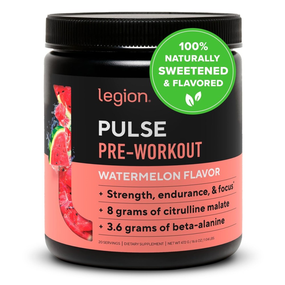LEGION Pulse Pre Workout - All Natural Nitric Oxide Preworkout Drink to Boost Energy, Creatine Free, Naturally Sweetened, Beta Alanine, Citrulline, Alpha GPC (Watermelon)