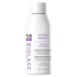 Biolage Hydra Source Shampoo - Softens, Moisturizes & Adds Shine, For Dry Hair, Infused with Micro-Filtered Aloe Vera & Fermented Hyaluronic Acid, Vegan & Paraben-Free, 1.7 Fl Oz