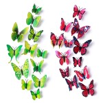 24pcs 3D Vivid Special Man-Made Lively Butterfly Art DIY Decor Wall Stickers Decals Nursery Decoration, Bathroom Dcor, Office Dcor, 3D Wall Art, 3D Crafts for Wall Art Kids Room Bedroom