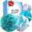 SHOWER BOUQUET Loofah-Bath-Sponge XL Swirl-Mix-Color 4-Pack // Extra-Large 75g Mesh Luffa Loofa Loufa Puff Pouf Set/Exfoliating Body Scrubber for Women and Men - Exfoliate & Soothe Face & Body