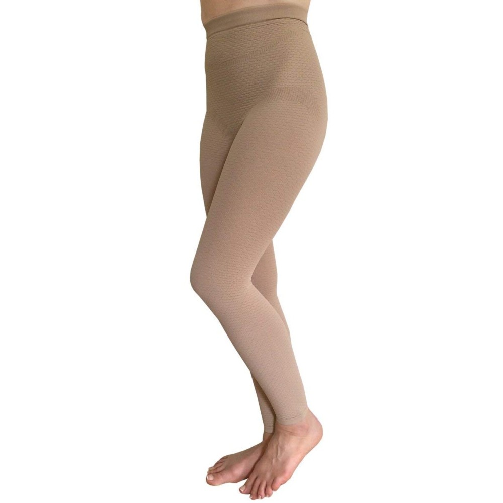 Bioflect Compression Leggings with Bioactive Raised Massaging Knit - for Support and Comfort - Sand 3XL