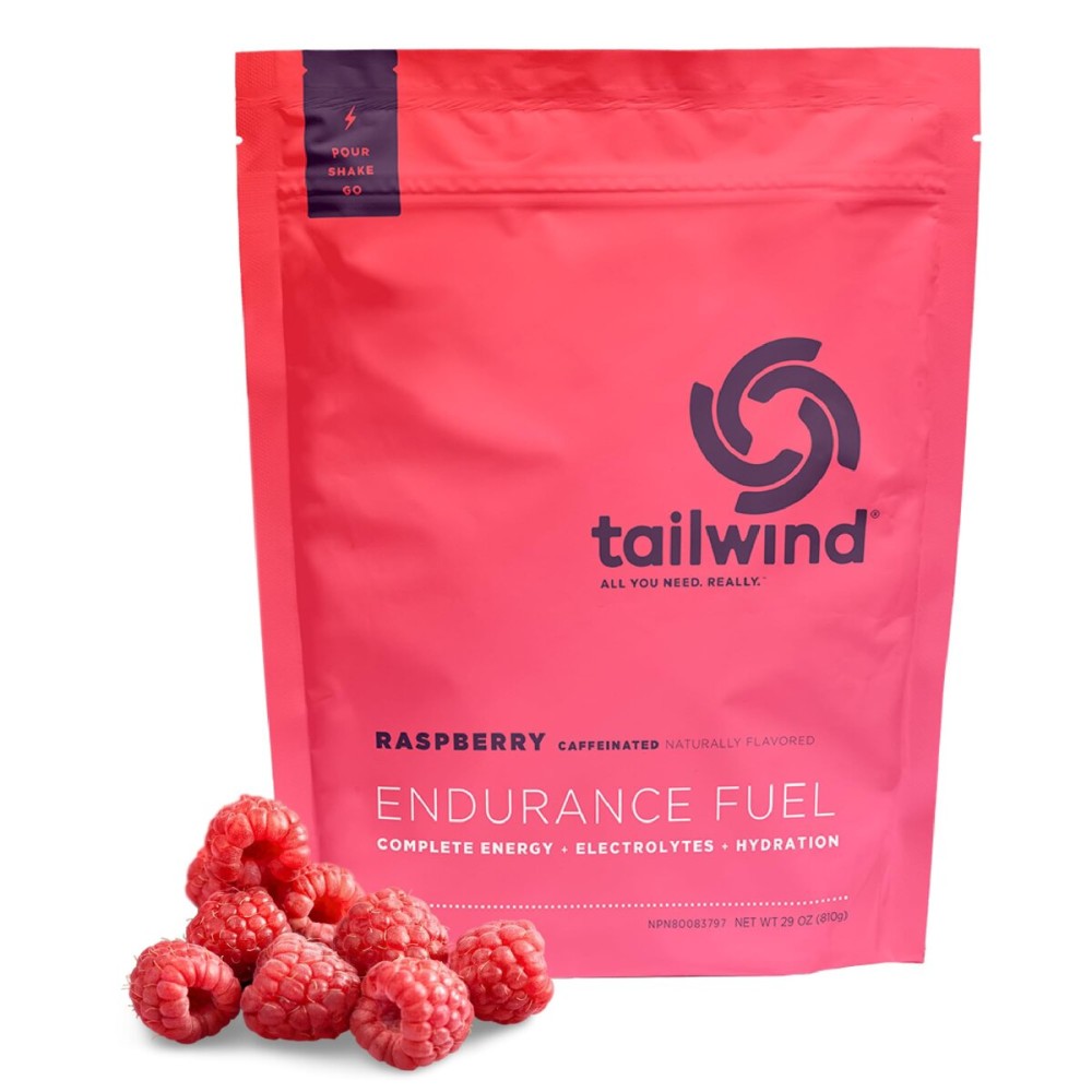 Tailwind Nutrition Endurance Fuel, Carbohydrate & Electrolyte Sports Drink Mix Powder, Gluten-Free, Vegan, Raspberry Buzz, 30 Servings (Caffeinated)
