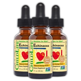 CHILDLIFE ESSENTIALS Echinacea for Kids - Kids Echinacea Drops, Liquid Tincture, Alcohol Free Supplement for Babies, Toddlers, Children - Natural Orange, 1 Fl Oz (Pack of 3)