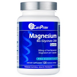 CanPrev Magnesium Bis-Glycinate Gentle 200mg, 120 V-Caps 120-Day Supply - Pure Elemental Magnesium Supplement, Supports Bone and Muscle Function, Gentle on Stomach, Perfect for Daily Magnesium Needs