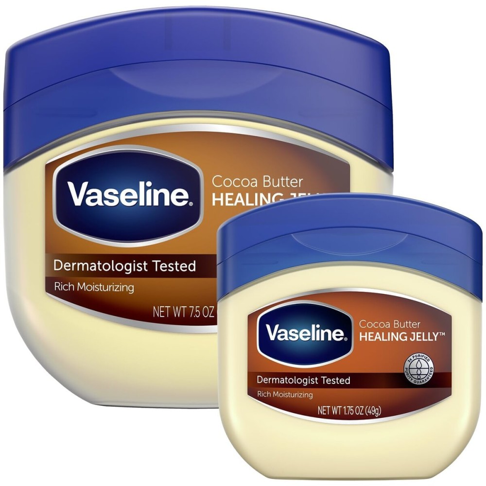Vaseline Cocoa Butter Healing Jelly Variety Pack, 2 Sizes (7.5 Oz & 1.75 Oz) - Rich Moisturizing Ointment, Protectant & Moisturizer for Dry Skin