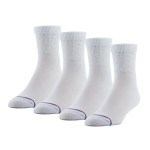 MediPEDS Quarter Socks with Non-Binding Top and Cushion, Multipairs, White (4-Pairs), Shoe Size: Men\'s 6-9 Women\'s 6-10