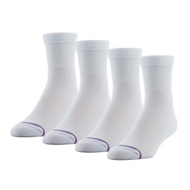MediPEDS Quarter Socks with Non-Binding Top and Cushion, Multipairs, White (4-Pairs), Shoe Size: Men\'s 6-9 Women\'s 6-10