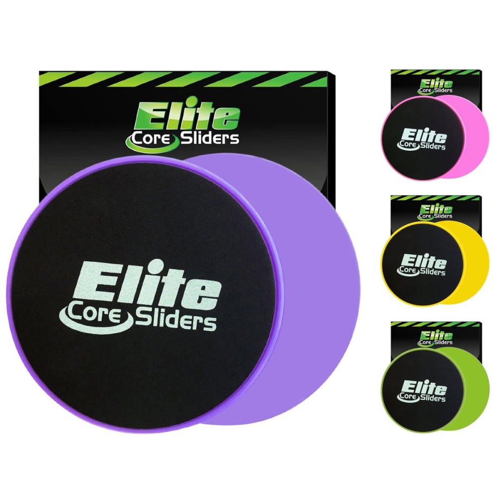 Elite Sportz Core Sliders For Working Out | Dual Sided Home Core Workout Equipment For Carpet & Hardwood Floors | Gliders for Exercising - Travel Workout Equipment For Athlete - Fitness Sliders
