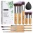BS-MALL Makeup Brush Set 11Pcs Bamboo Synthetic Kabuki Brush Set Foundation Powder Blending Concealer Eye shadows Blush Cosmetics Brushes with Organizer Bag & Makeup Sponge (Bamboo 11)