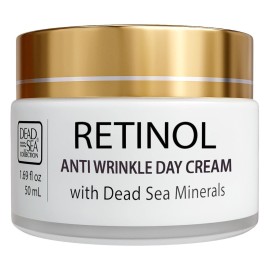 Dead Sea Collection Day Cream for Face with 2% Retinol, Dead Sea Minerals, and Vitamin E - Anti Aging Nourishing Skin Care Moisturizer to Reduce Wrinkles (1.69 fl. oz)