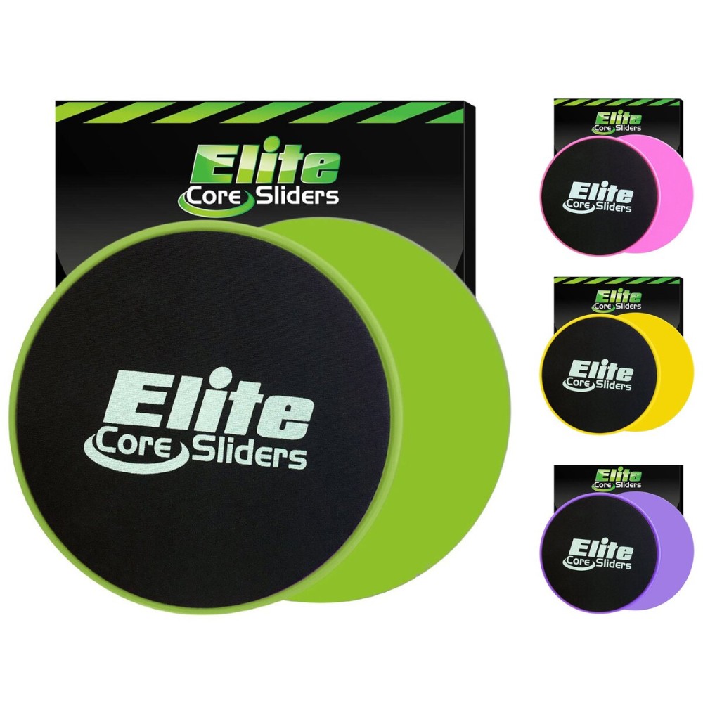 Elite Sportz Core Sliders For Working Out | Dual Sided Home Core Workout Equipment For Carpet & Hardwood Floors | Gliders for Exercising - Travel Workout Equipment For Athlete - Fitness Sliders