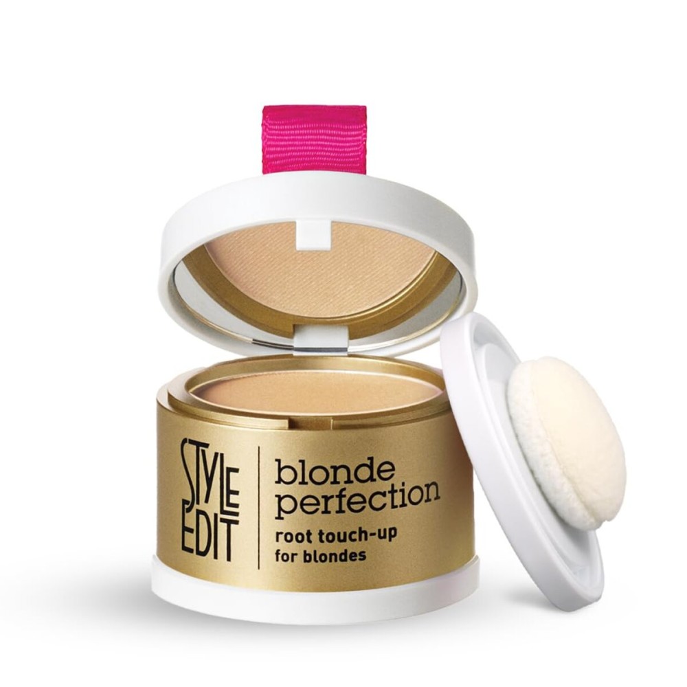 Style Edit Root Touch Up Powder | Temporary Color for Medium Blonde, Dark Roots, Highlights and Grays | Mineral-Infused Concealer for Thinning Hair and Hairline | 0.14 oz.