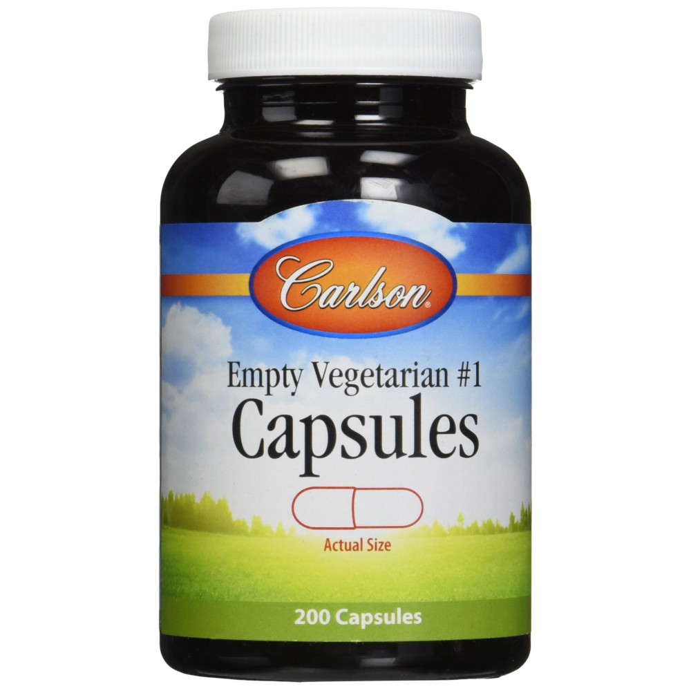 Carlson Labs Medium or Small Empty Veg Capsules, 200 Count