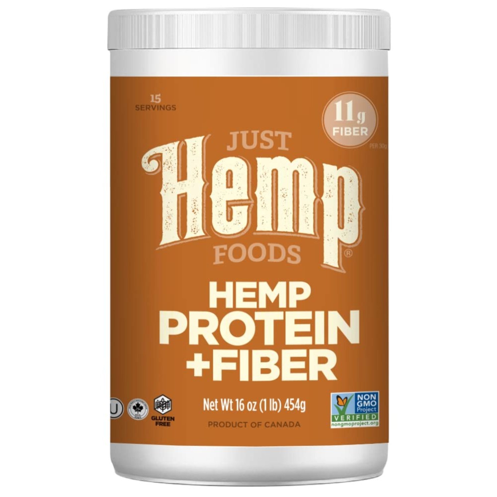 Just Hemp Foods Hemp Protein Powder Plus Fiber, Non-GMO Verified with 11g of Protein & 11g of Fiber per Serving, 16 oz - Packaging May Vary