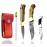 Best.Buy.Damascus1 Damascus Pocket Knife Set, 6.5 Folding Hunting Knife with 3 Real Damascus Blade & Olive Wood Handle, EDC Camping Knife for Men with Leather Sheath, 5.5 Mini Knife, Sharpener & Gift Box