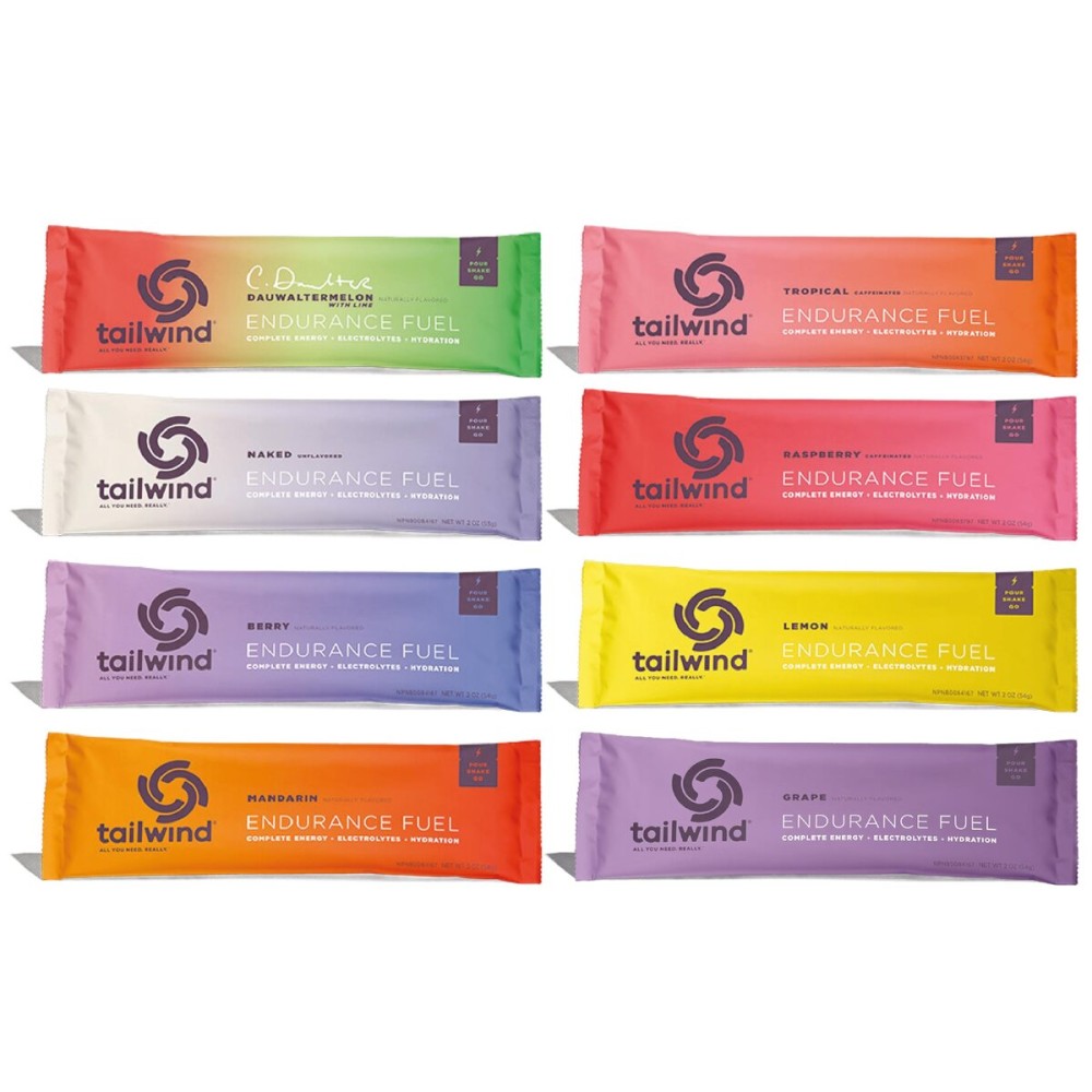 Tailwind Grab-and-Go Endurance Fuel Single Serve Assorted Flavors (Pack of 8) - Hydration Drink Mix with Electrolytes, Carbohydrates - Non-GMO, Gluten-Free, Vegan, No Soy or Dairy