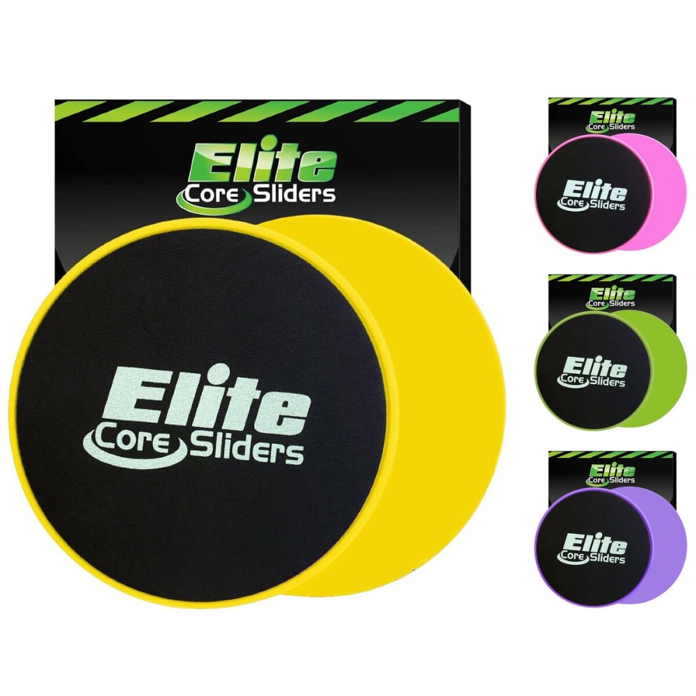 Elite Sportz Core Sliders For Working Out | Dual Sided Home Core Workout Equipment For Carpet & Hardwood Floors | Gliders for Exercising - Travel Workout Equipment For Athlete - Fitness Sliders